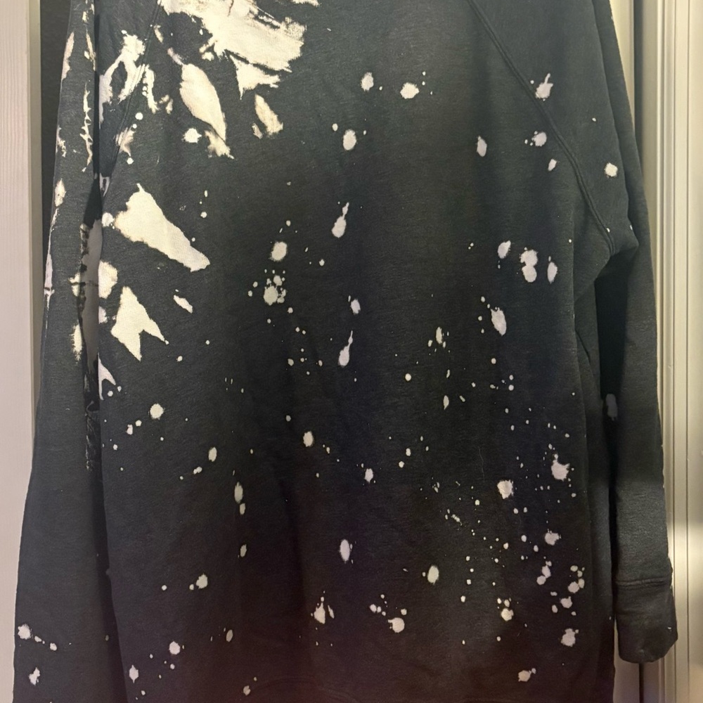 Torrid Black and White Splatter Crewneck Sweatshirt